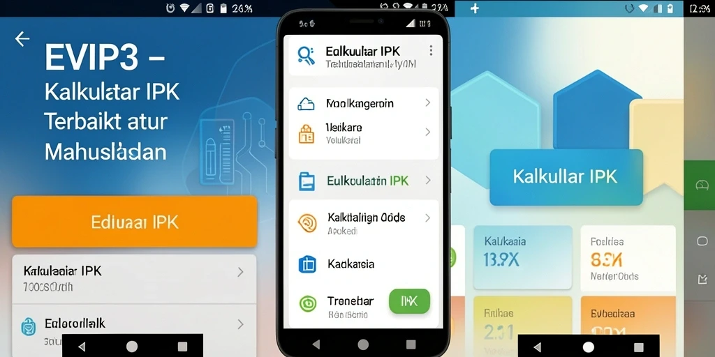 Screenshot antarmuka aplikasi EVIP3 menampilkan fungsi Kalkulator IPK yang intuitif.