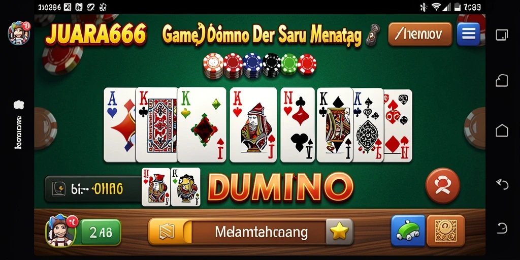 Tampilan antarmuka JUARA666 yang menarik dan interaktif untuk bermain Domino.