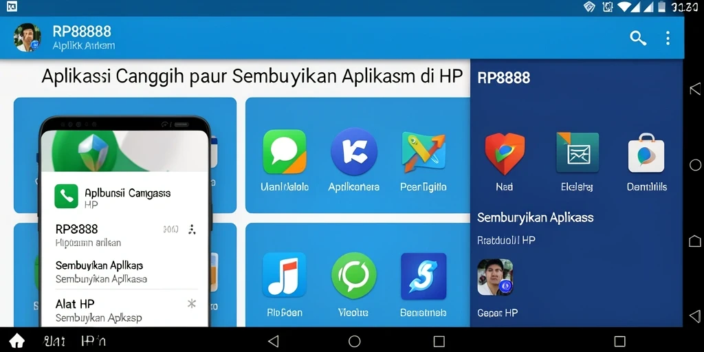 Tampilan antarmuka RP8888 untuk menyembunyikan aplikasi dengan mudah.