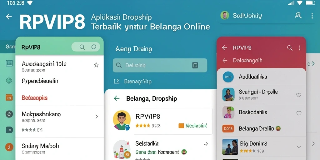 Antarmuka RPVIP8 yang intuitif memudahkan navigasi aplikasi Dropship.