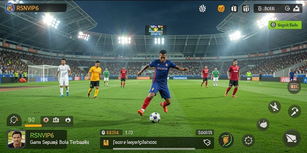 Tampilan antarmuka <strong>RSNVIP6</strong> yang dinamis dan menarik dengan fitur permainan sepak bola.
