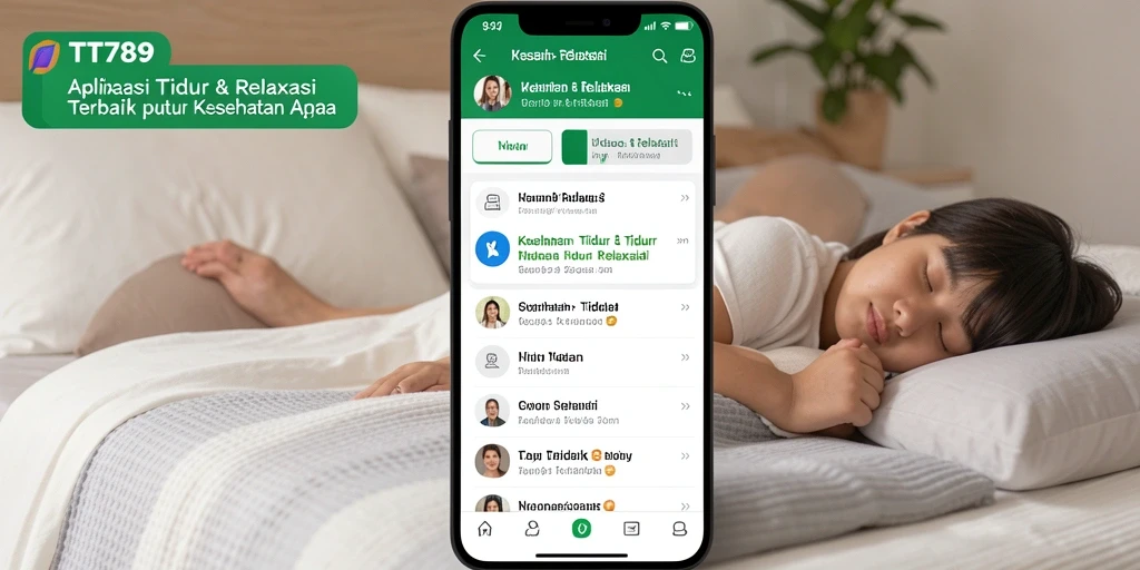 Tampilan antarmuka pengguna aplikasi Tidur & Relaksasi TT789.
