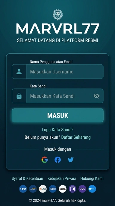 Tampilan halaman login marvrl77
